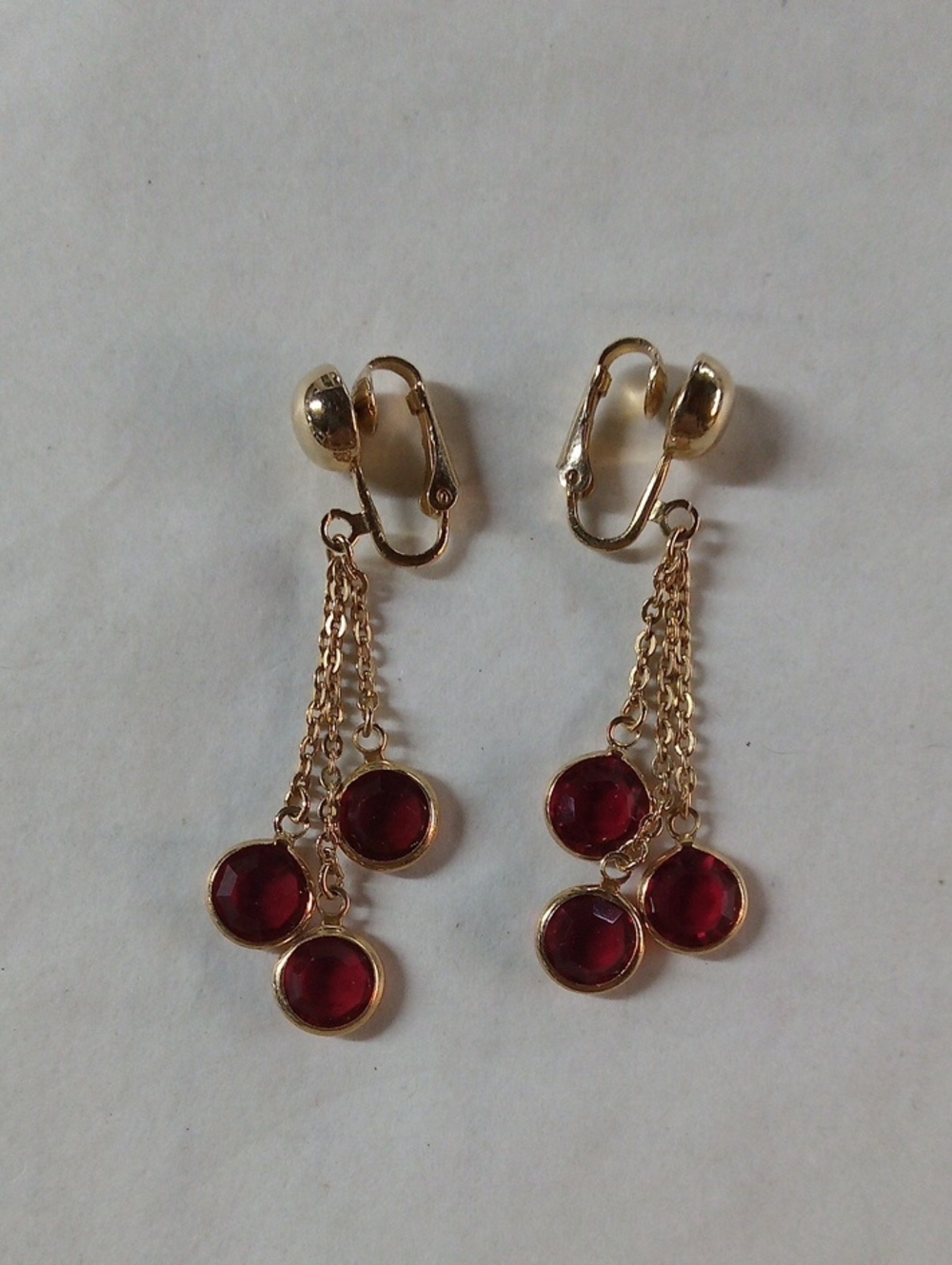 Authentic Rare 1970's-80's Swarovski Australian Red Crystal Earrings #A533